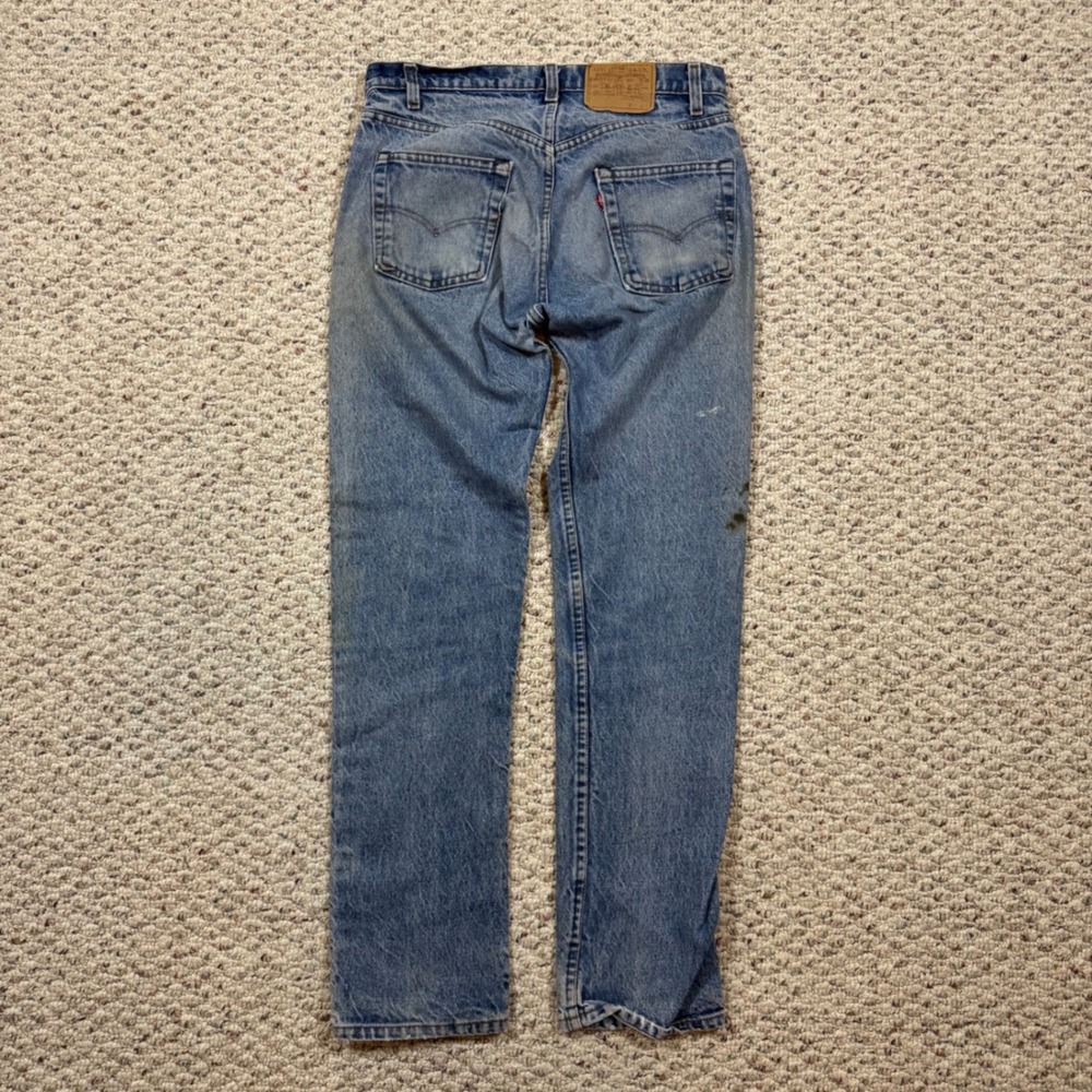 Vintage Levis 505 Jeans Mens 32x32 Distressed Stained Workwear Denim Straight - Picture 2 of 16